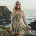 Women's Vintage Life Of Tree Celtic Knot Chunky Knit Midi Dress artswardrobe