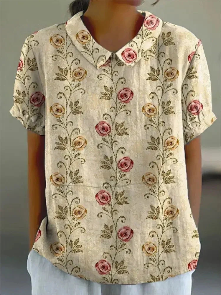 LM | Blouse with floral print for women