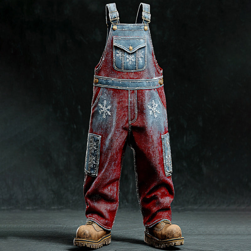 Comstylish Men's Christmas Party Denim Jumpsuit