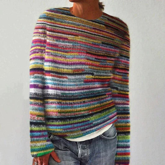 JO | Unique striped long sleeve sweater