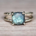 Blue Ocean Silvered Ring