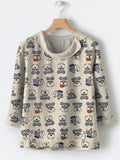 Comstylish Lively Schnauzer Dog Art Print Linen Blend Shirt