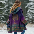 Comstylish Women's Tree Of Life Gradient Cozy Pocket Hooded Cardigan