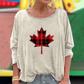 Women's Canadian Maple Leaf Crewneck Cozy T Shirt elevenforest