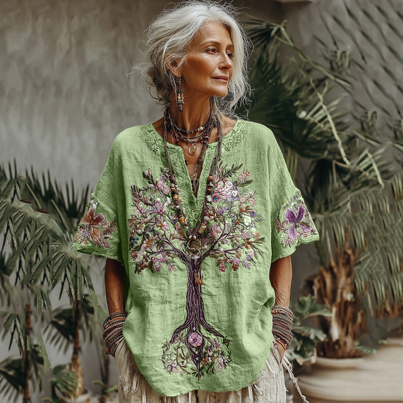 Comstylish Women's Tree Of Life Floral Art Comfy Shirt