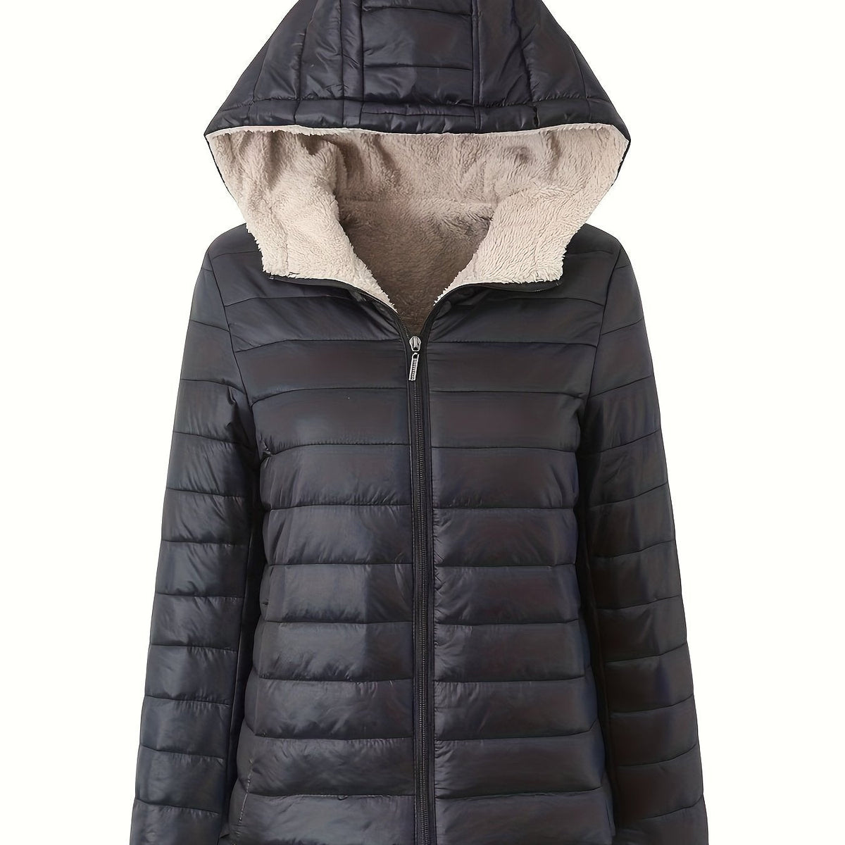 JO | Warm puffer jacket with zipper and faux fur lining