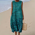 Women's Ocean Fish Art Linen Tank Dress artswardrobe
