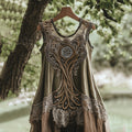 Women's Vintage Viking Tree Of Life Rune Comfort Long Dress artswardrobe