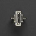 Vintage White Glass Silver Ring