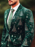 Comstylish Christmas Tree Pattern Design Men's Corduroy Suit