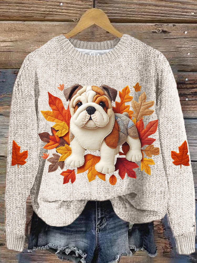 Women's Pug Maple Leaf Sweatshirt artswardrobe