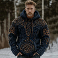 Men's Vintage Viking Celtic Knot Pattern Art Hooded elevenforest