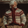Men's Vintage 70s Retro Christmas Isle Cozy Knit Cardigan artswardrobe