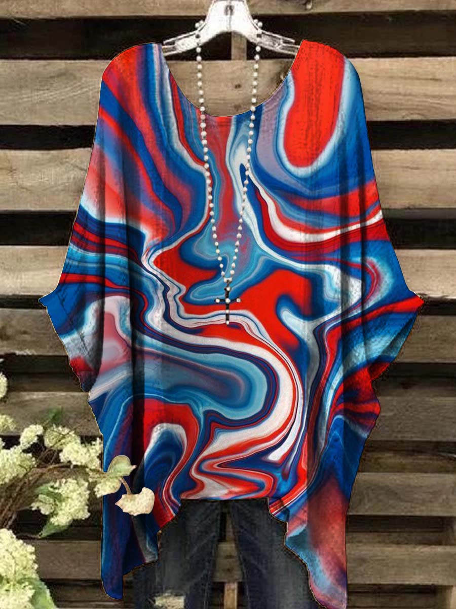 Women's Independence Day Rendered Print Casual Top