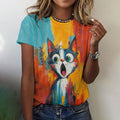 Pop Art Shocking Cat Color T-shirt elevenforest