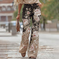 Women's Classic Rose Floral Embroidery Art Loose Jeans
