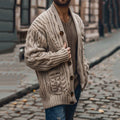 Men's Vintage Hand-knitted Jacquard Cardigan Sweater elevenforest