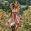 Women's Retro Floral Sleeveless Short Dress artswardrobe