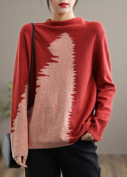Aesthetic Blue Knitted Pullover O Neck Knit Sweat Tops