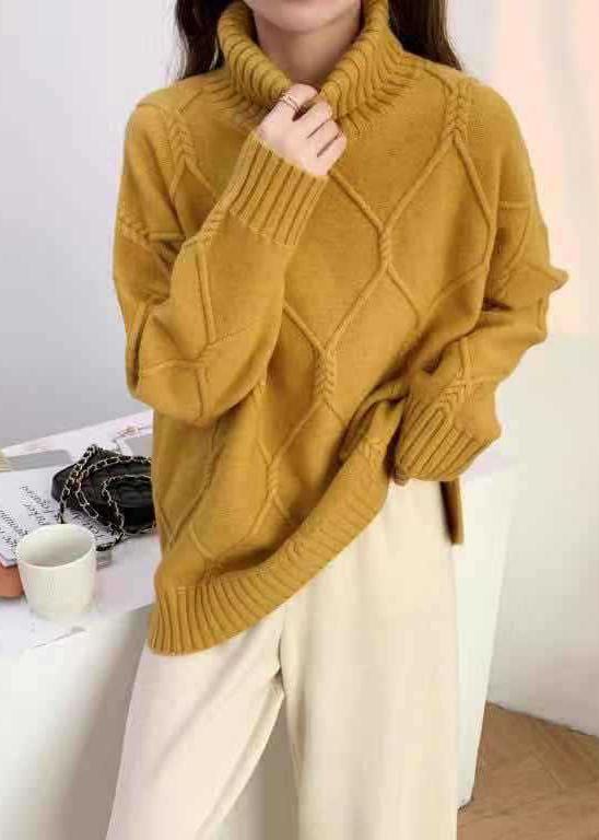 Aesthetic Black Knitted Top High Neck Oversized Spring Sweaters