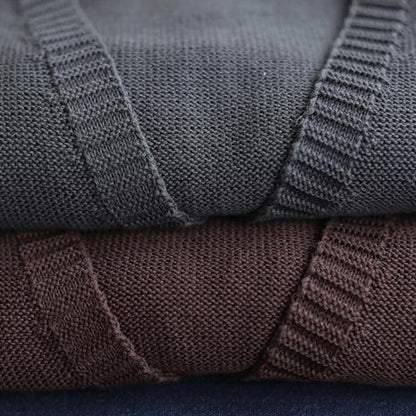 Aesthetic Chocolate V Neck Sleeveless Knit Outwear