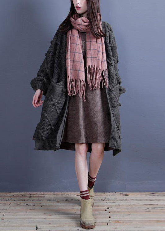 Aesthetic Fall Knit Sweat Tops Fall Green Side Open Knitted Jackets