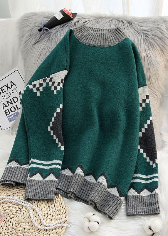 Aesthetic Red Tops O Neck Clothing Knitwear