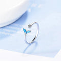Whale Tail Ring in Silver and Zirconia