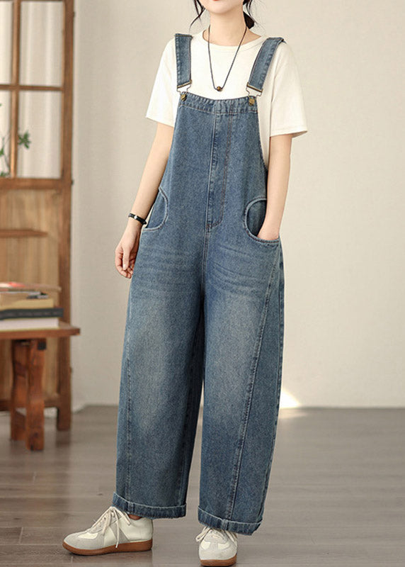 Art Blue Patchwork Jumpsuits Summer
