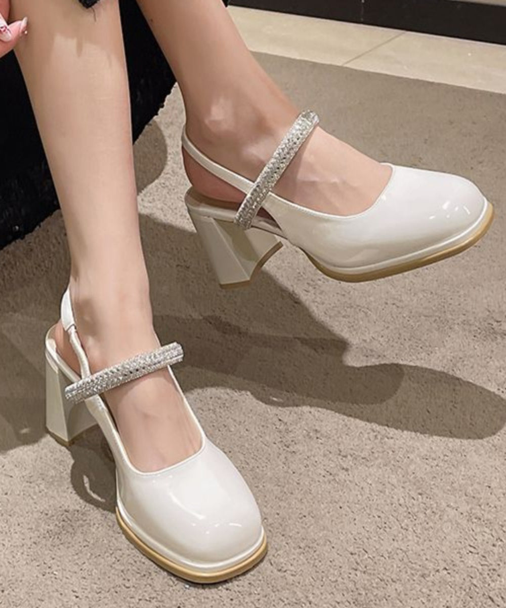 Art Rose Genuine Leather Cross Strap High Heel Sandals