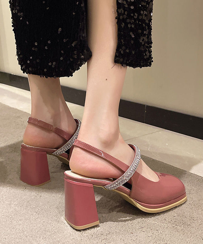 Art Rose Genuine Leather Cross Strap High Heel Sandals