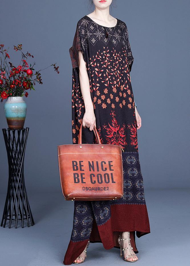 Art Silk Print Patchwork Mid Dress Summer
