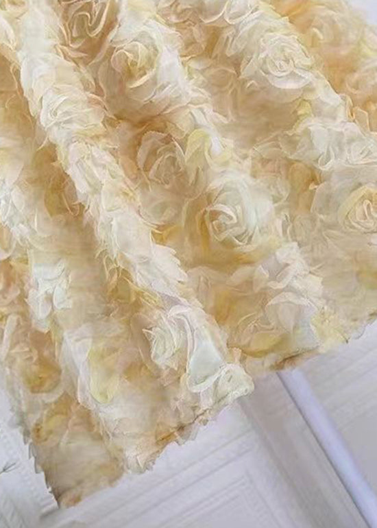 Art Yellow Gradient Decorated Tulle Skirts Spring