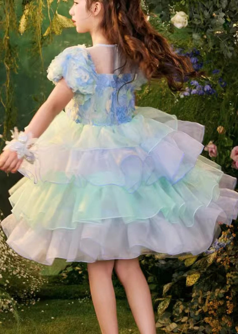 Colorblock O-neck Tulle Patchwork Mid Dress Summer