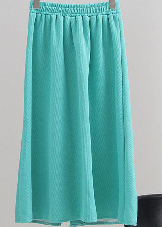 Green Asymmetrical Knit Skirt Spring