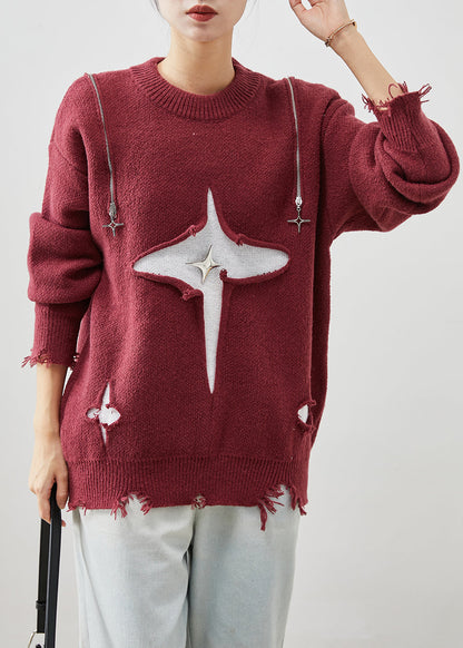 Mulberry Zip Up Cold Shoulder Knit Sweater Tops Winter