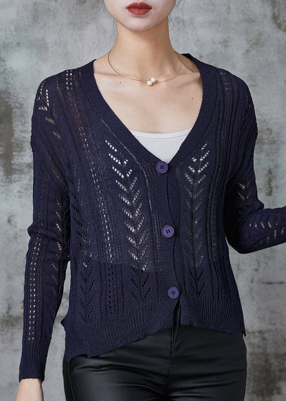 Navy Button Down Knit Cardigan Spring