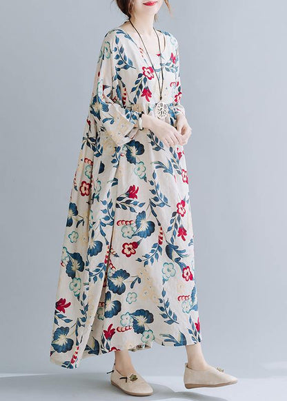 Nude Print Dresses O Neck Cinched Art Spring Dresses