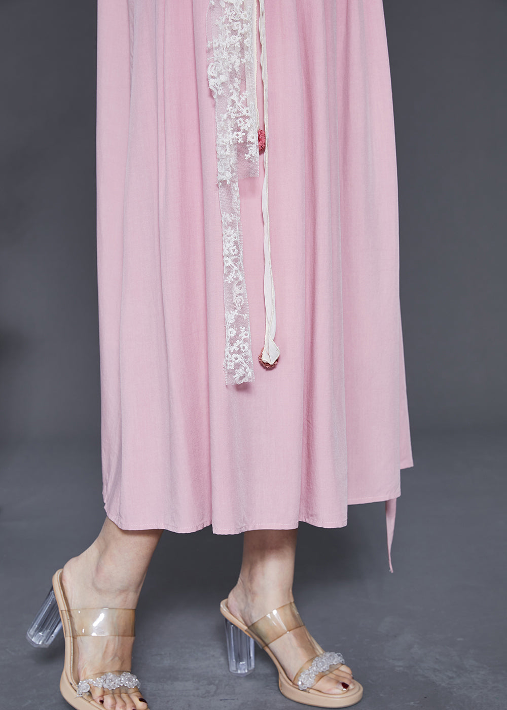 Pink Stereoscopic Chiffon Summer Dress