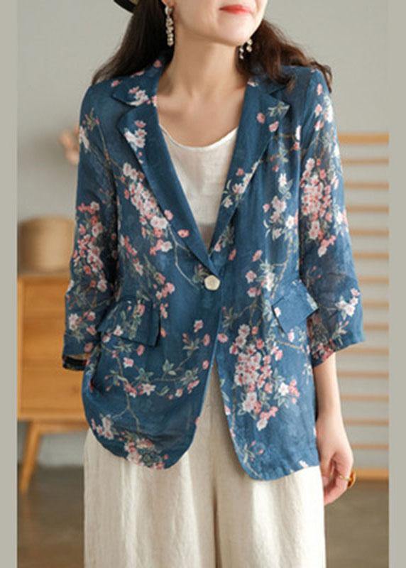 Print Pockets Summer Ramie Coat