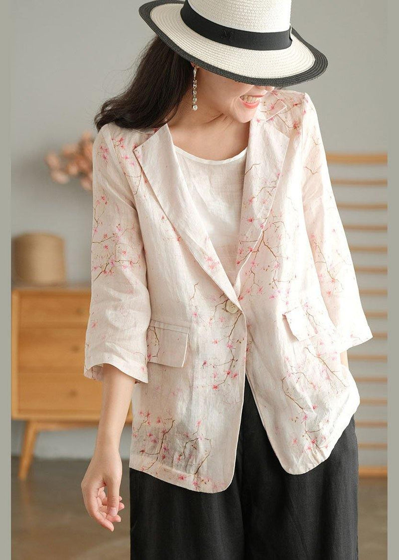 Print Pockets Summer Ramie Coat