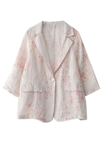Print Pockets Summer Ramie Coat