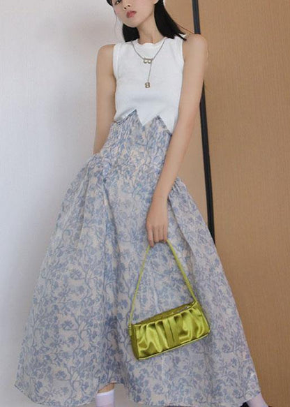 Print Ruffles Summer High Waist Skirts