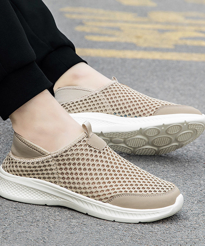 Black Flats Knit Fabric Hollow Out Flat Feet Shoes
