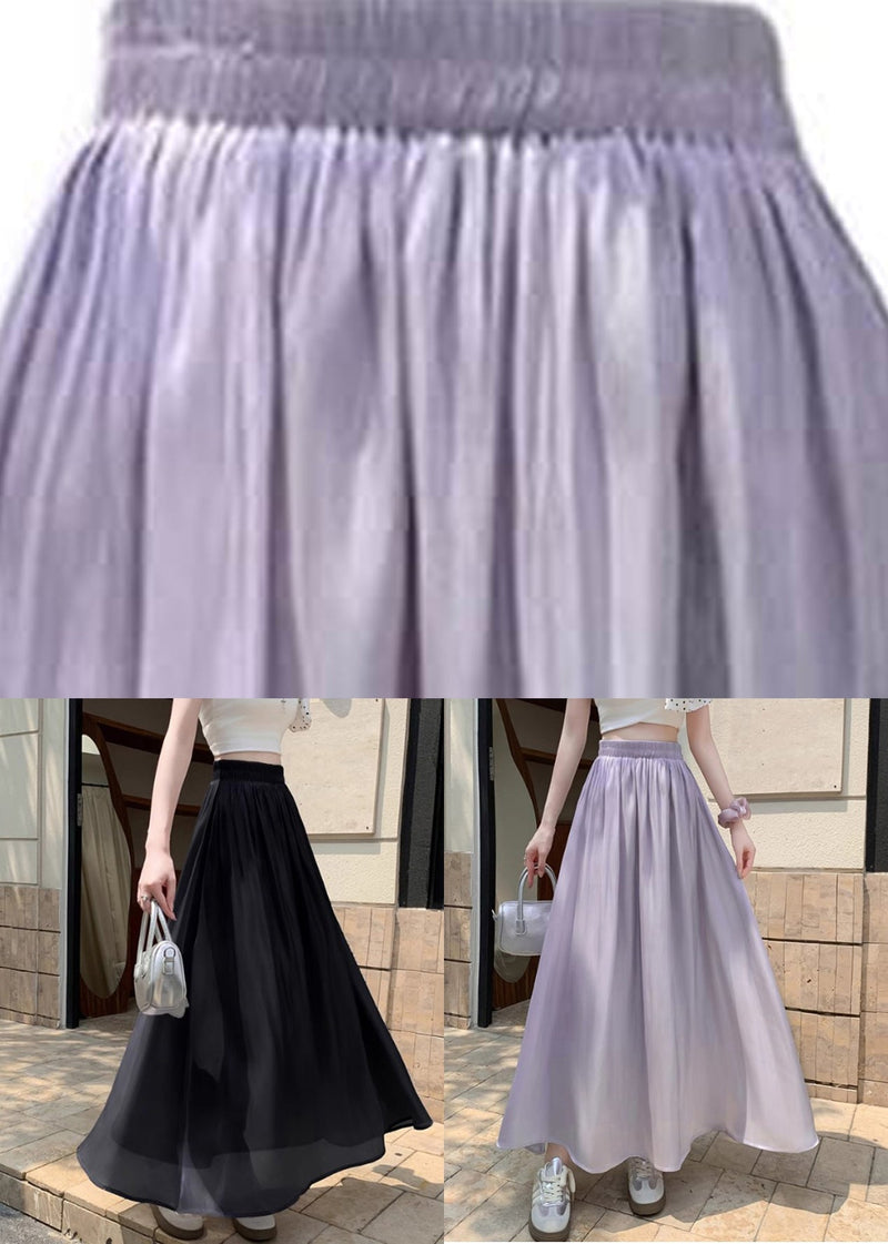 Black High Waist Patchwork Maxi Skirts