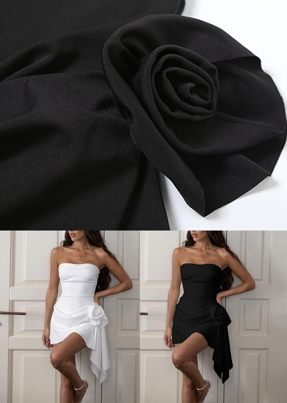 Black High Waist Dresses Cold Shoulder Summer