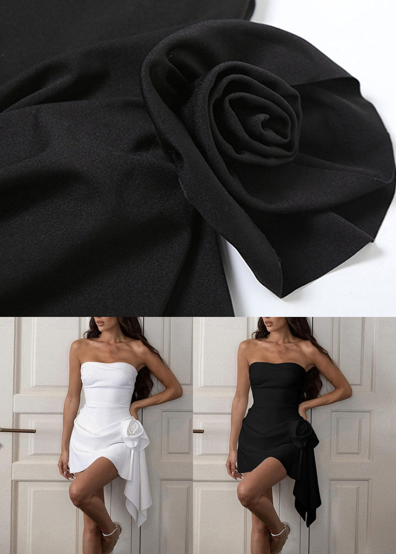 Black High Waist Dresses Cold Shoulder Summer