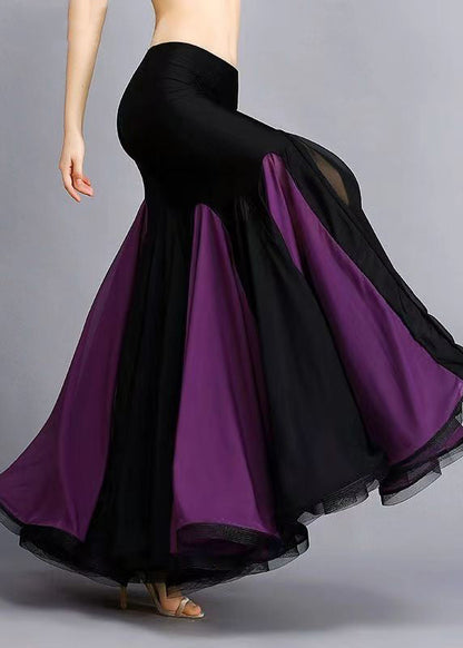 Black Patchwork Fish Tail Skirts Exra Large Hem Spring