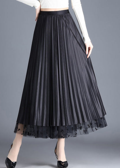 Black Wear on Both Sides Tulle a Line Skirts Spring
