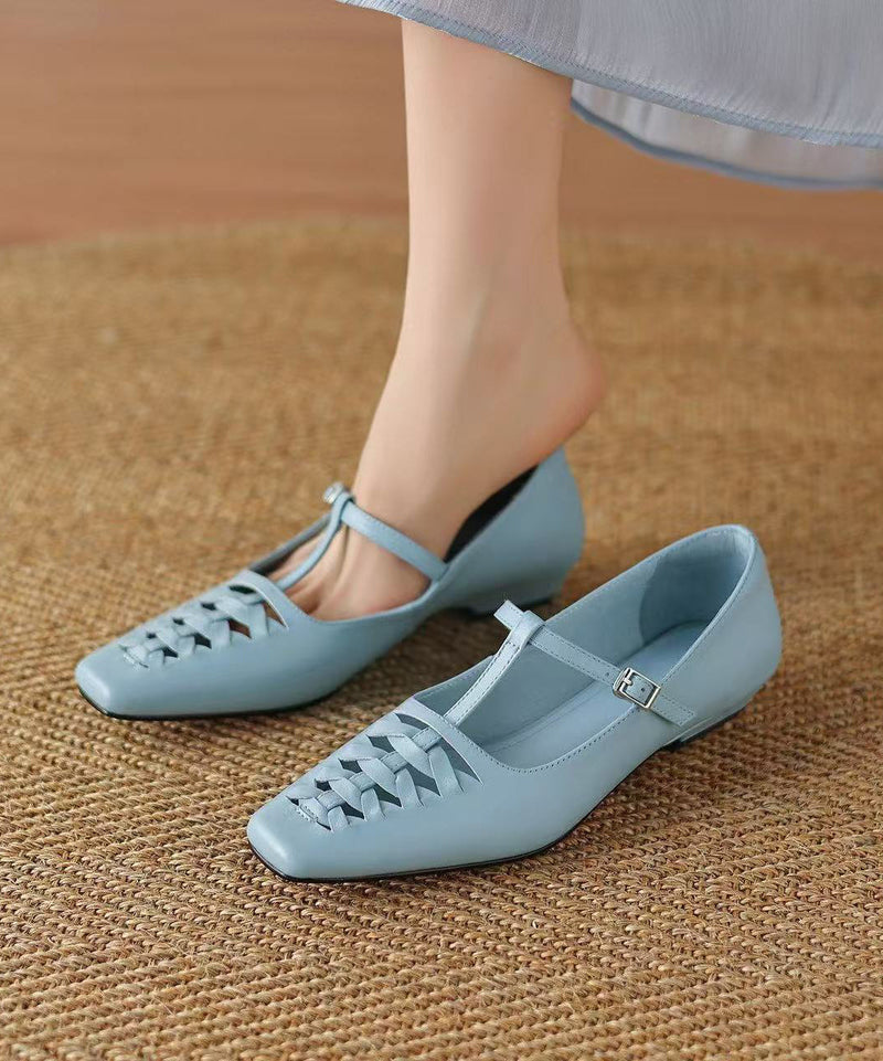Blue Flat Shoes for Hollow Out Flat Feet Shoes